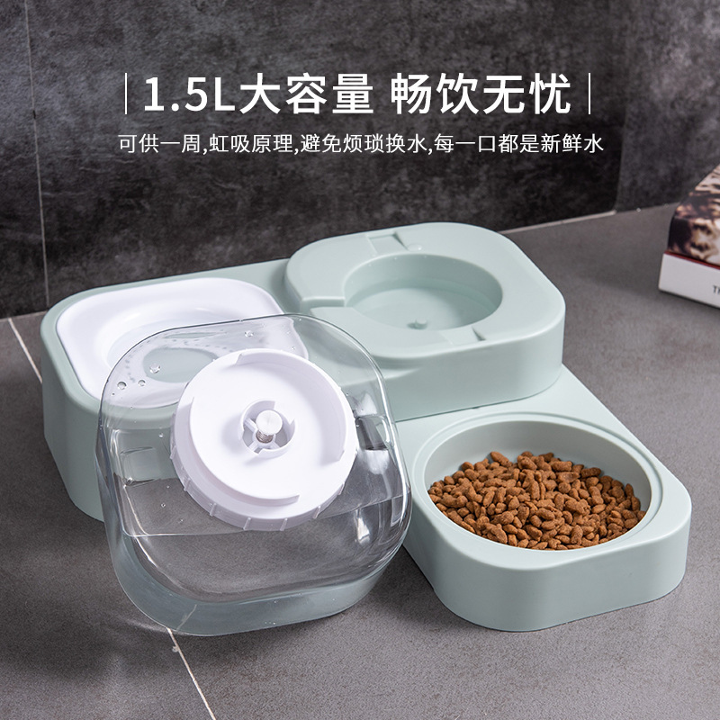 方形旋轉雙碗寵物自動喂食器OEM/ODM代加工