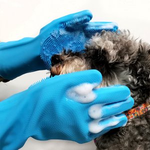 大寵小物搓澡按摩防抓咬手套貓犬33.5*12cm