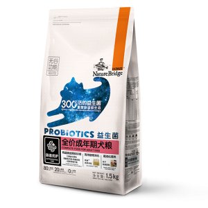 比瑞吉無谷益生菌全價成年期犬糧1.5Kg/袋