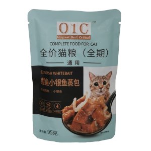 O1C全價貓糧鱈魚小銀魚蒸包（全期）