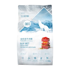 伯納天純全價全階段凍干犬糧牛肉&藍莓500g