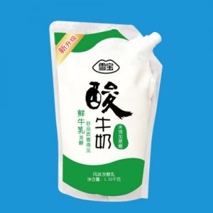 雪寶自立袋未添加蔗糖酸牛奶