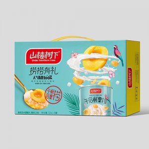 山楂樹下午后水果撈黃桃西米露罐頭盒裝