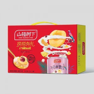 山楂樹下午后水果撈黃桃西米露罐頭酸奶口味