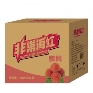 非常海紅碳酸飲料蜜桃味248mlx12瓶