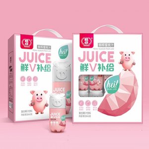 旺仔鮮V補給小豬果汁鮮榨蜜桃汁復合果汁飲料280mlx16瓶
