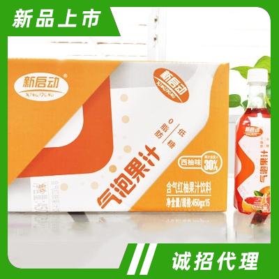 新啟動氣泡果汁含氣紅柚果汁飲料450g×15箱裝