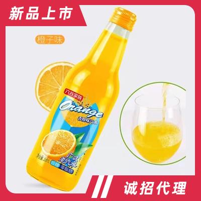 六谷家族香橙味汽水廣式老汽水358ml碳酸飲料網紅汽水果味