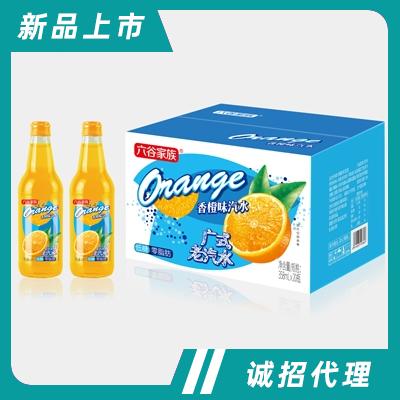 六谷家族香橙味汽水廣式老汽水358mlX20瓶碳酸飲料玻璃瓶氣泡水整箱