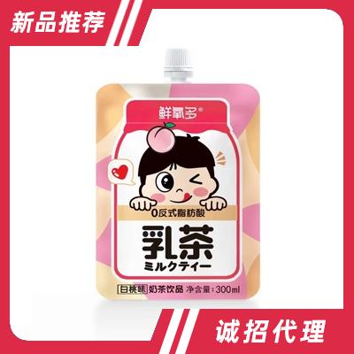 鮮氧多白桃味乳茶奶茶飲品300ml