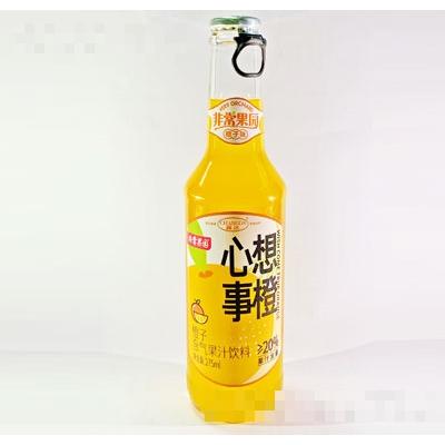 非常果園橙子含氣果汁飲料玻璃瓶果汁夏季飲品招商