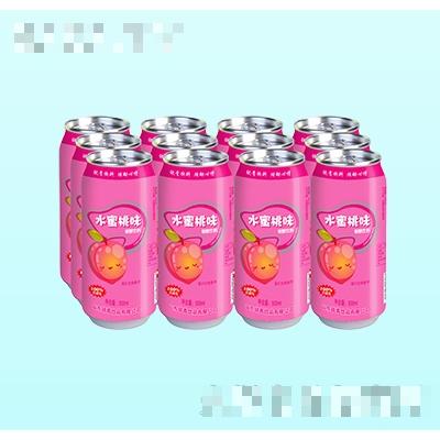 鑫銳青水蜜桃味碳酸飲料500ml（多罐）