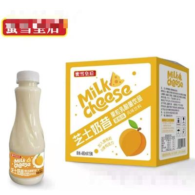 蜜雪皇后芝士奶昔果粒乳酸菌飲品黃桃味480ml×15瓶