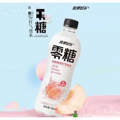 優果悠樂白桃味蘇打氣泡水480ml