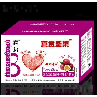 喜貫圣果復合乳酸菌百香果味果汁飲品330ml×20瓶