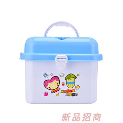 邦貝小象多功能奶瓶收納箱藍色