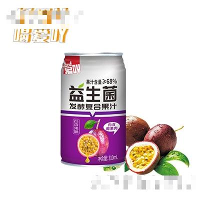愛吖百香果味益生菌發酵復合果汁310ml