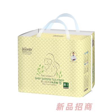 海洋寶貝嬰兒茶纖維紙尿褲M碼36片-小包