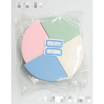 四色圓海棉粉撲