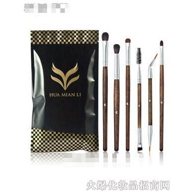 HUAMIANLI花面貍-美妝高品質實木柄動物毛6支化妝套刷