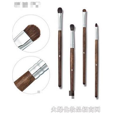 花面貍高品質實木柄動物毛4支化妝套刷