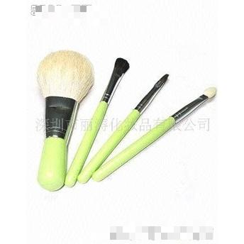 4件套動物毛鋁管木柄化妝套刷