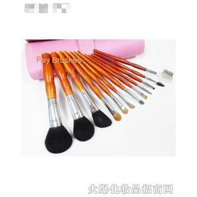 12支獨特紅木高檔羊毛化妝套刷