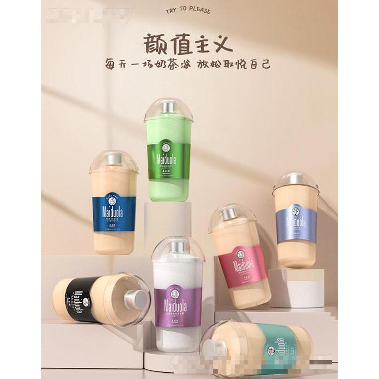 麥朵拉 清新凈膚沐浴露 阿薩姆奶茶杯香氛沐浴露批發500ML